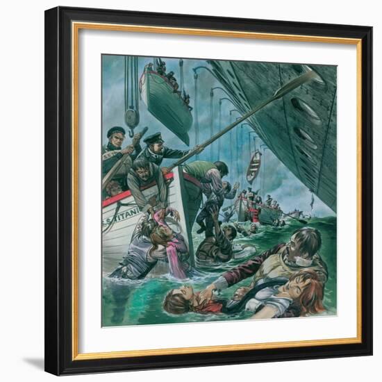 The Sinking of the Titanic-Peter Jackson-Framed Giclee Print