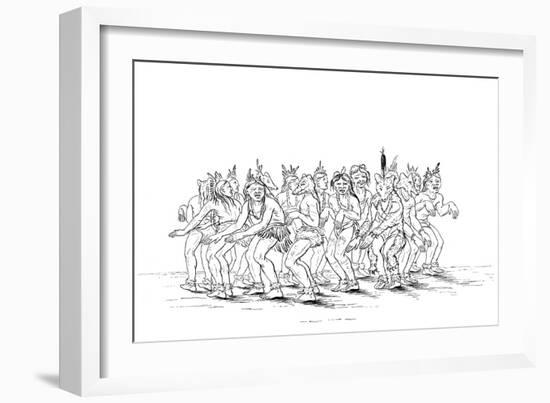 The Sioux Tribe Performing a Bear Dance, 1841-Myers and Co-Framed Giclee Print