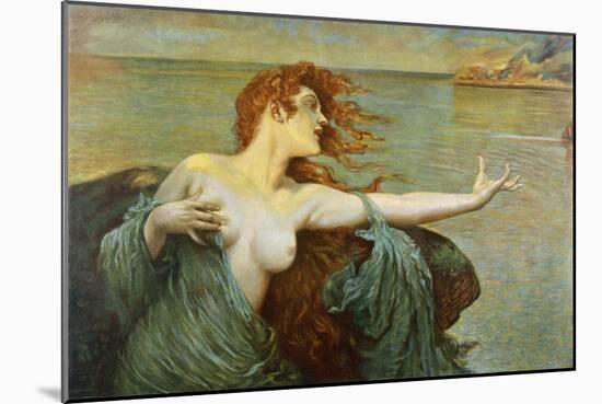 The Siren Sings Her Song Luring Sailors to Destruction-Leopold Schmutzler-Mounted Art Print