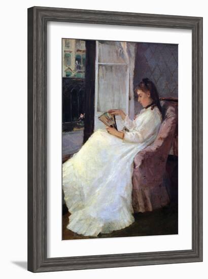 The Sister of the Artist at a Window-Berthe Morisot-Framed Art Print