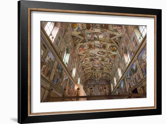 The Sistine Chapel by Michelangelo in the Vatican Museums, Rome, Lazio, Italy, Europe-Carlo-Framed Photographic Print