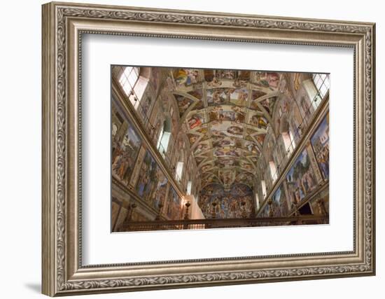 The Sistine Chapel by Michelangelo in the Vatican Museums, Rome, Lazio, Italy, Europe-Carlo-Framed Photographic Print