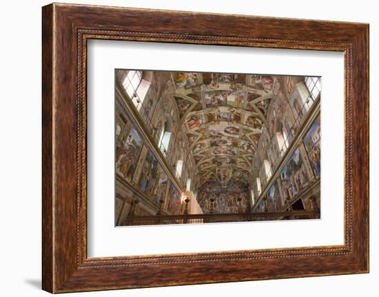 The Sistine Chapel by Michelangelo in the Vatican Museums, Rome, Lazio, Italy, Europe-Carlo-Framed Photographic Print