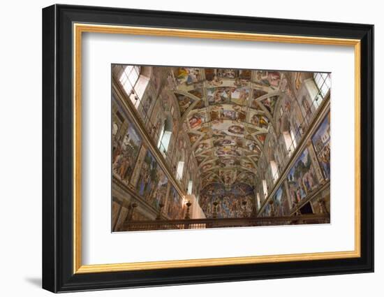 The Sistine Chapel by Michelangelo in the Vatican Museums, Rome, Lazio, Italy, Europe-Carlo-Framed Photographic Print