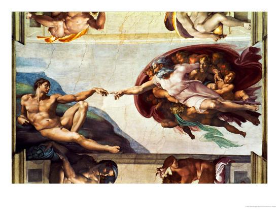 The Sistine Chapel Ceiling Frescos After Restoration The Creation Of Adam Giclee Print By Michelangelo Buonarroti Art Com