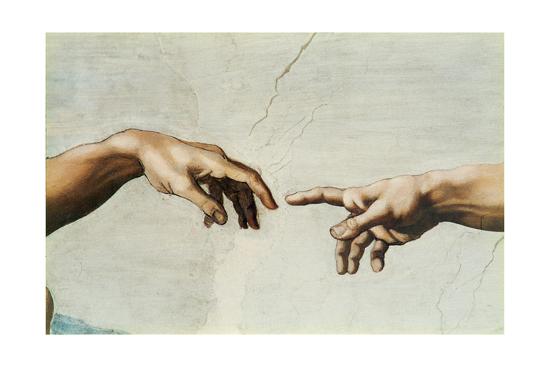 The Sistine Chapel Ceiling Frescos After Restoration The Creation Of Adam Giclee Print Michelangelo Art Com