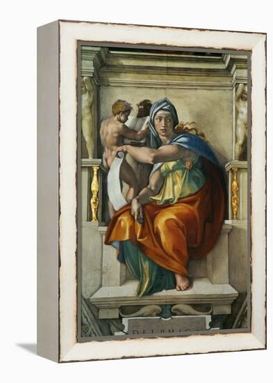 The Sistine Chapel; Ceiling Frescos after Restoration, the Delphic Sibyl-Michelangelo Buonarroti-Framed Premier Image Canvas