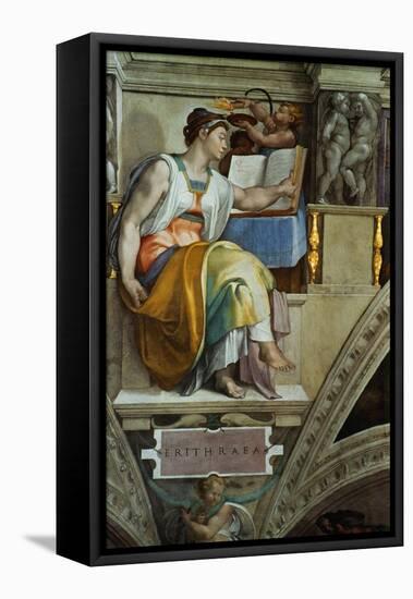 The Sistine Chapel; Ceiling Frescos after Restoration, the Erithrean Sibyl-Michelangelo Buonarroti-Framed Premier Image Canvas