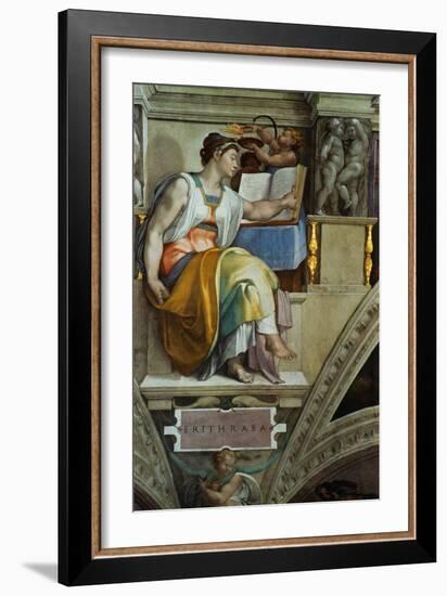 The Sistine Chapel; Ceiling Frescos after Restoration, the Erithrean Sibyl-Michelangelo Buonarroti-Framed Giclee Print