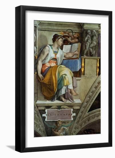 The Sistine Chapel; Ceiling Frescos after Restoration, the Erithrean Sibyl-Michelangelo Buonarroti-Framed Giclee Print