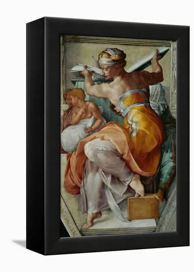 The Sistine Chapel; Ceiling Frescos after Restoration, the Libyan Sibyl-Michelangelo Buonarroti-Framed Premier Image Canvas