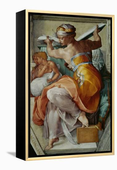 The Sistine Chapel; Ceiling Frescos after Restoration, the Libyan Sibyl-Michelangelo Buonarroti-Framed Premier Image Canvas