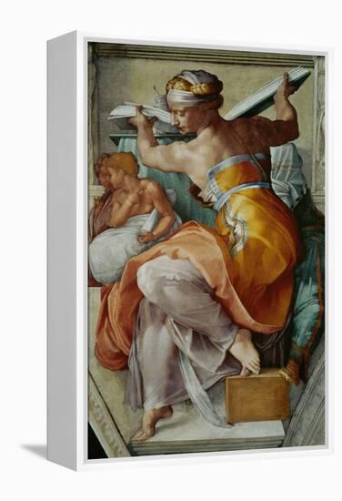 The Sistine Chapel; Ceiling Frescos after Restoration, the Libyan Sibyl-Michelangelo Buonarroti-Framed Premier Image Canvas