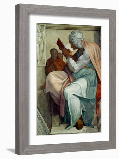 The Sistine Chapel; Ceiling Frescos after Restoration, the Persian Sybil-Michelangelo Buonarroti-Framed Giclee Print