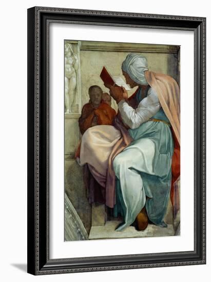 The Sistine Chapel; Ceiling Frescos after Restoration, the Persian Sybil-Michelangelo Buonarroti-Framed Giclee Print