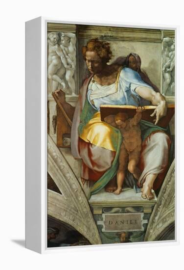 The Sistine Chapel; Ceiling Frescos after Restoration, the Prophet Daniel-Michelangelo Buonarroti-Framed Premier Image Canvas