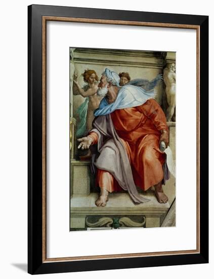 The Sistine Chapel; Ceiling Frescos after Restoration, the Prophet Ezekiel-Michelangelo Buonarroti-Framed Giclee Print