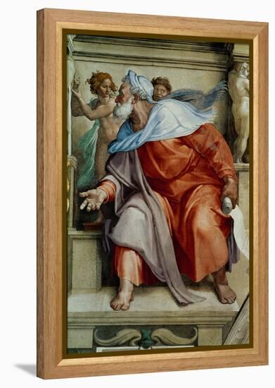 The Sistine Chapel; Ceiling Frescos after Restoration, the Prophet Ezekiel-Michelangelo Buonarroti-Framed Premier Image Canvas