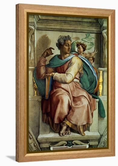 The Sistine Chapel; Ceiling Frescos after Restoration, the Prophet Isaiah-Michelangelo Buonarroti-Framed Premier Image Canvas