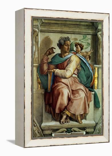 The Sistine Chapel; Ceiling Frescos after Restoration, the Prophet Isaiah-Michelangelo Buonarroti-Framed Premier Image Canvas