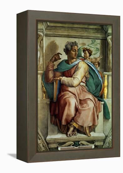 The Sistine Chapel; Ceiling Frescos after Restoration, the Prophet Isaiah-Michelangelo Buonarroti-Framed Premier Image Canvas