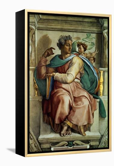 The Sistine Chapel; Ceiling Frescos after Restoration, the Prophet Isaiah-Michelangelo Buonarroti-Framed Premier Image Canvas