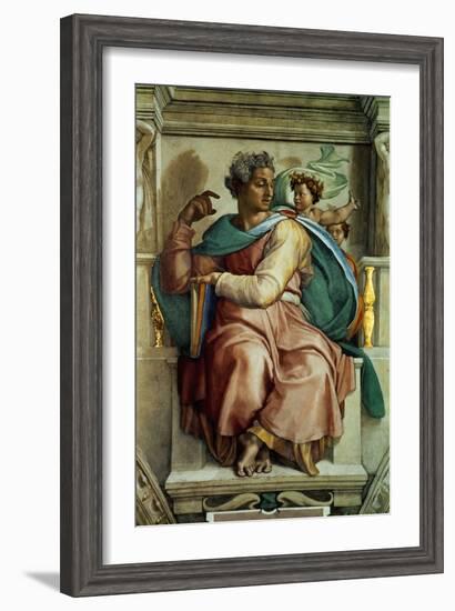 The Sistine Chapel; Ceiling Frescos after Restoration, the Prophet Isaiah-Michelangelo Buonarroti-Framed Giclee Print