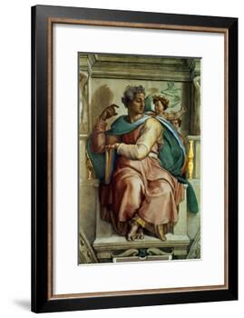 The Sistine Chapel; Ceiling Frescos after Restoration, the Prophet Isaiah-Michelangelo Buonarroti-Framed Giclee Print