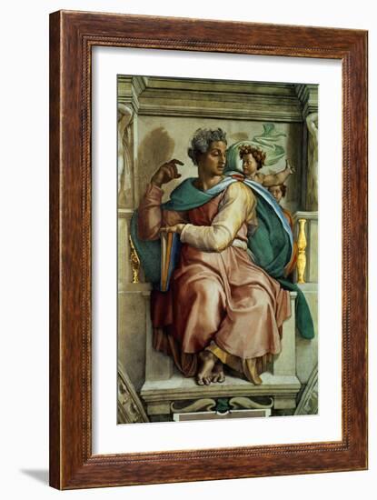 The Sistine Chapel; Ceiling Frescos after Restoration, the Prophet Isaiah-Michelangelo Buonarroti-Framed Giclee Print