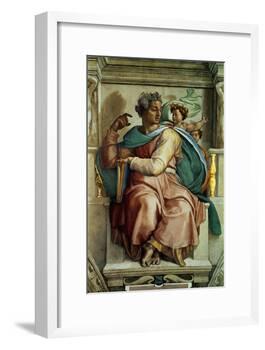 The Sistine Chapel; Ceiling Frescos after Restoration, the Prophet Isaiah-Michelangelo Buonarroti-Framed Giclee Print