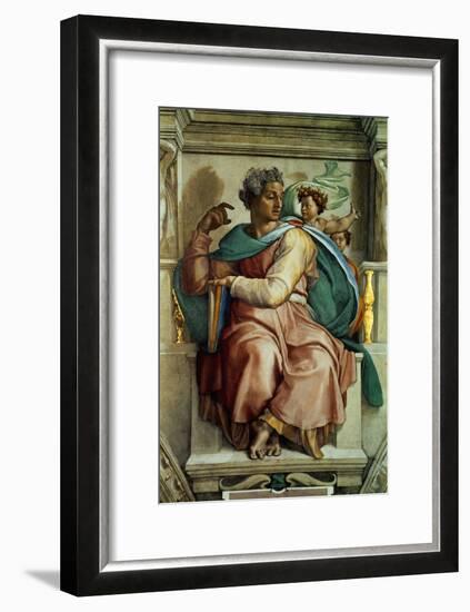 The Sistine Chapel; Ceiling Frescos after Restoration, the Prophet Isaiah-Michelangelo Buonarroti-Framed Giclee Print