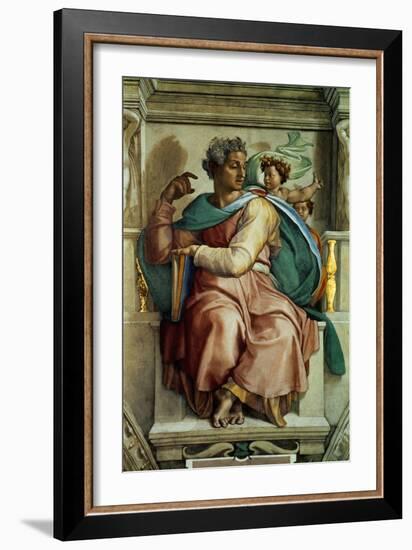 The Sistine Chapel; Ceiling Frescos after Restoration, the Prophet Isaiah-Michelangelo Buonarroti-Framed Giclee Print