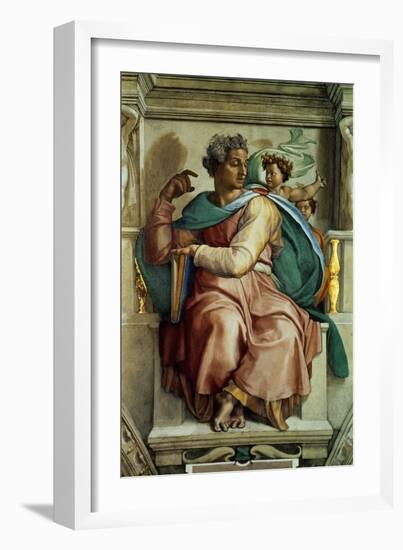 The Sistine Chapel; Ceiling Frescos after Restoration, the Prophet Isaiah-Michelangelo Buonarroti-Framed Giclee Print