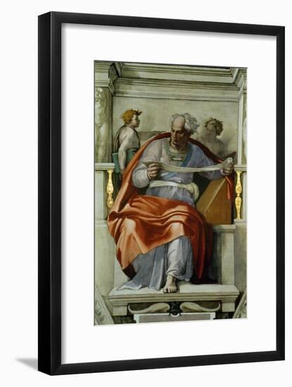 The Sistine Chapel; Ceiling Frescos after Restoration, the Prophet Joel-Michelangelo Buonarroti-Framed Giclee Print