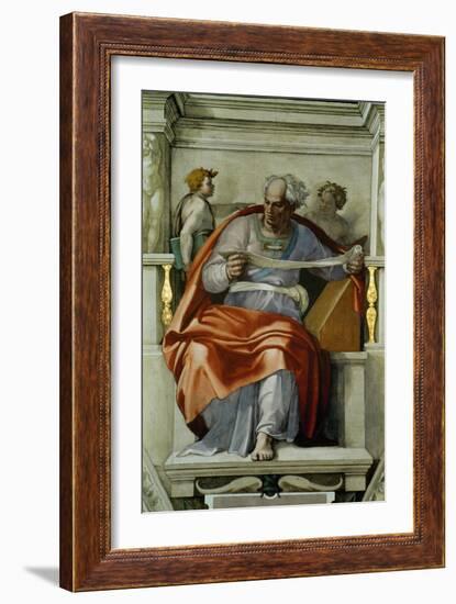 The Sistine Chapel; Ceiling Frescos after Restoration, the Prophet Joel-Michelangelo Buonarroti-Framed Giclee Print