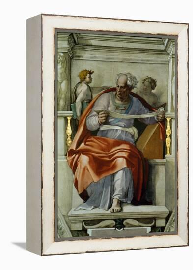 The Sistine Chapel; Ceiling Frescos after Restoration, the Prophet Joel-Michelangelo Buonarroti-Framed Premier Image Canvas