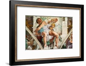 The Sistine Chapel; Ceiling Frescos after Restoration, the Prophet Jonah-Michelangelo Buonarroti-Framed Giclee Print