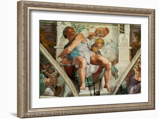 The Sistine Chapel; Ceiling Frescos after Restoration, the Prophet Jonah-Michelangelo Buonarroti-Framed Giclee Print