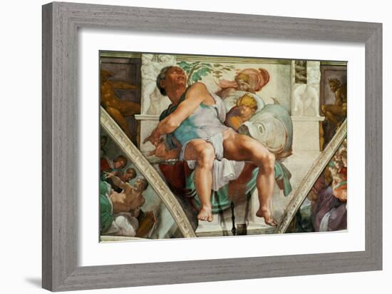 The Sistine Chapel; Ceiling Frescos after Restoration, the Prophet Jonah-Michelangelo Buonarroti-Framed Giclee Print