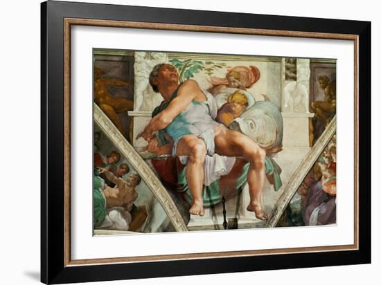 The Sistine Chapel; Ceiling Frescos after Restoration, the Prophet Jonah-Michelangelo Buonarroti-Framed Giclee Print