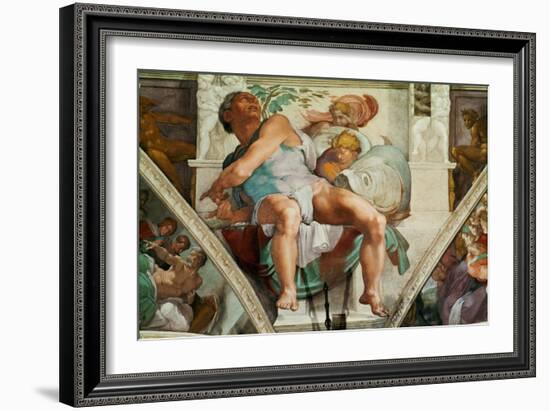 The Sistine Chapel; Ceiling Frescos after Restoration, the Prophet Jonah-Michelangelo Buonarroti-Framed Giclee Print