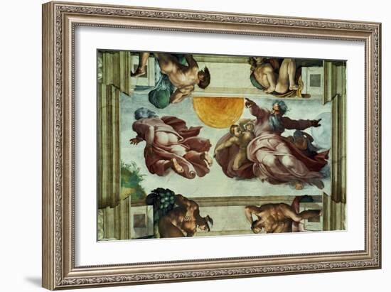 The Sistine Chapel; Ceiling Frescos after Restoration-Michelangelo Buonarroti-Framed Giclee Print