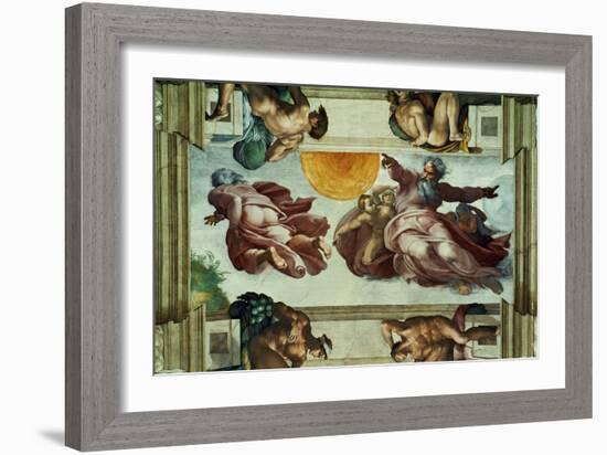 The Sistine Chapel; Ceiling Frescos after Restoration-Michelangelo Buonarroti-Framed Giclee Print