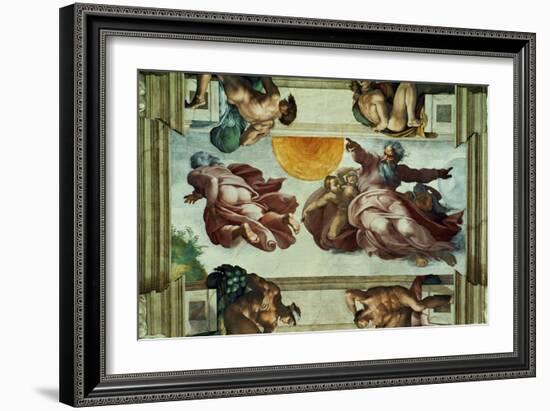 The Sistine Chapel; Ceiling Frescos after Restoration-Michelangelo Buonarroti-Framed Giclee Print