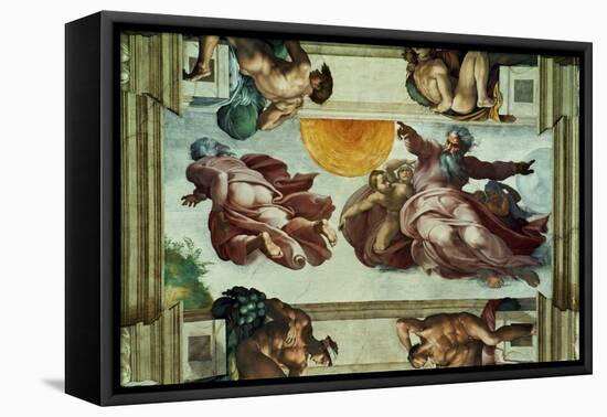 The Sistine Chapel; Ceiling Frescos after Restoration-Michelangelo Buonarroti-Framed Premier Image Canvas