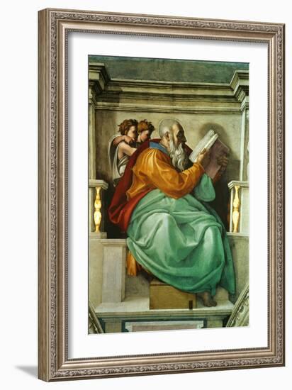 The Sistine Chapel; Ceiling Frescos after Restoration-Michelangelo Buonarroti-Framed Giclee Print