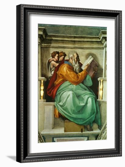 The Sistine Chapel; Ceiling Frescos after Restoration-Michelangelo Buonarroti-Framed Giclee Print