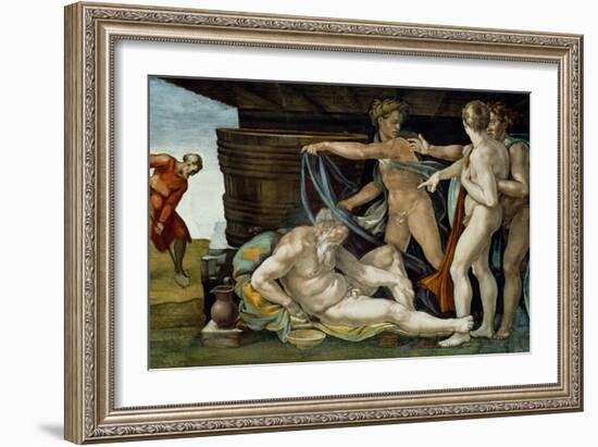 The Sistine Chapel; Ceiling Frescos after Restoration-Michelangelo Buonarroti-Framed Giclee Print