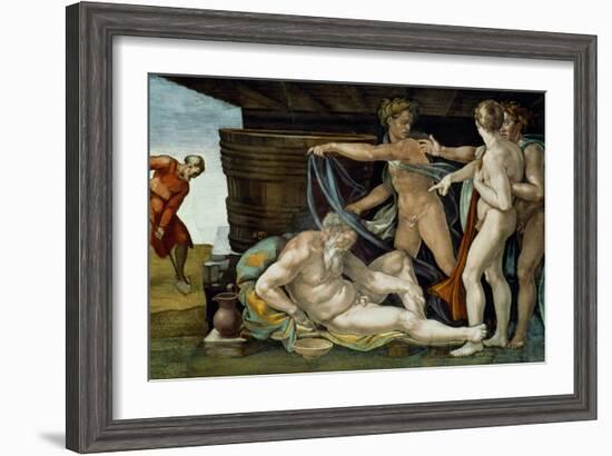 The Sistine Chapel; Ceiling Frescos after Restoration-Michelangelo Buonarroti-Framed Giclee Print