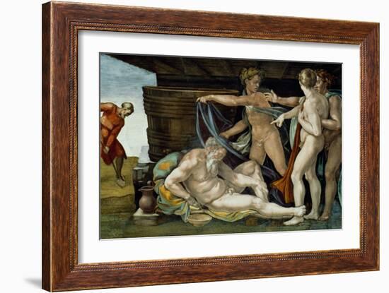 The Sistine Chapel; Ceiling Frescos after Restoration-Michelangelo Buonarroti-Framed Giclee Print